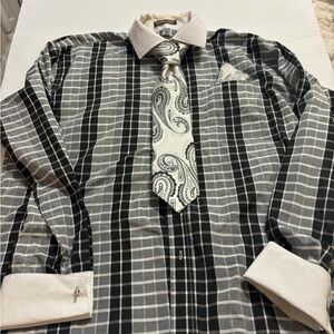 Henri Picard by Don Jonathan Men’s Dress Shirt Ensemble 4 Pieces Size 17.5 34/35